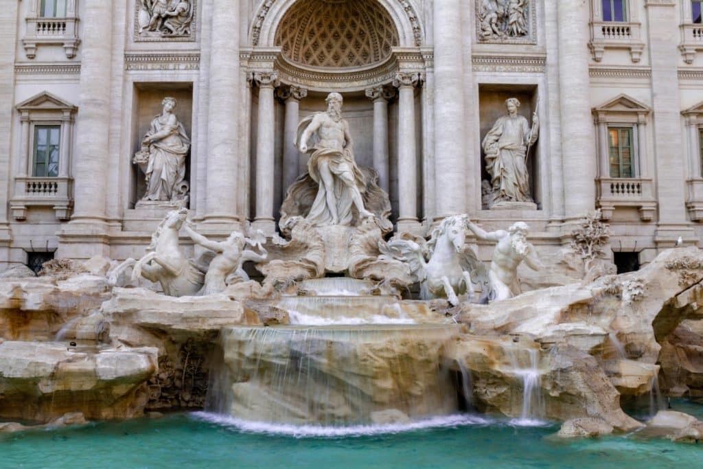 Ancient Statues in City Fountain 